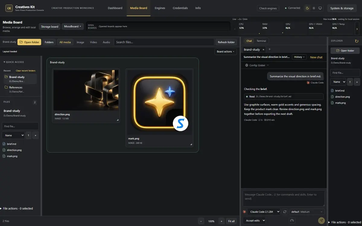 Project Chat, Media Board và Explorer